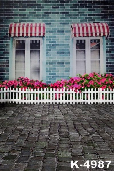 Flower Nursery outside House Building Vinyl Photography Backdrops