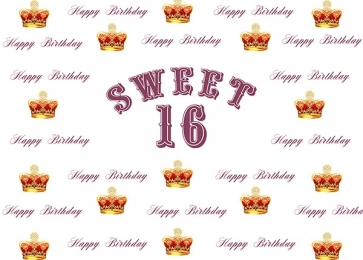 Sweet 16th Personalized Photo Backdrop Happy birthday Party Background