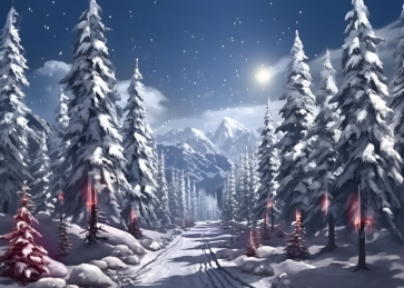 Winter Snowy Forest Backdrop Christmas Studio Photography Background