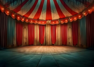 Striped Tent Inside Carnival Circus Backdrop Amusement Park Party Photography Background