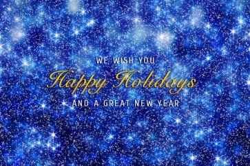 Happy Holidays New Year Blue Sparkling Background Backdrops for Photography