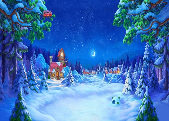 winter scene cartoon