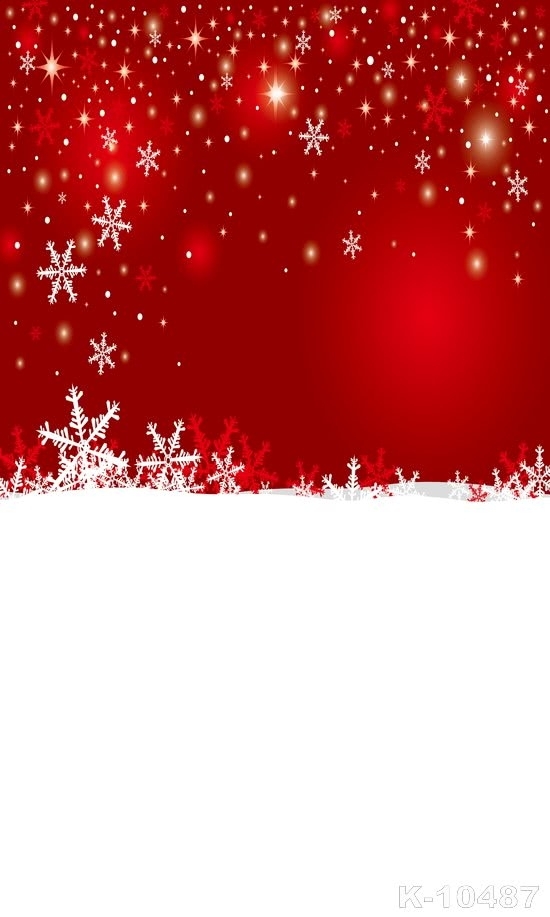 White Snowflake White Snowfield Red Background Christmas Photo Backdrop