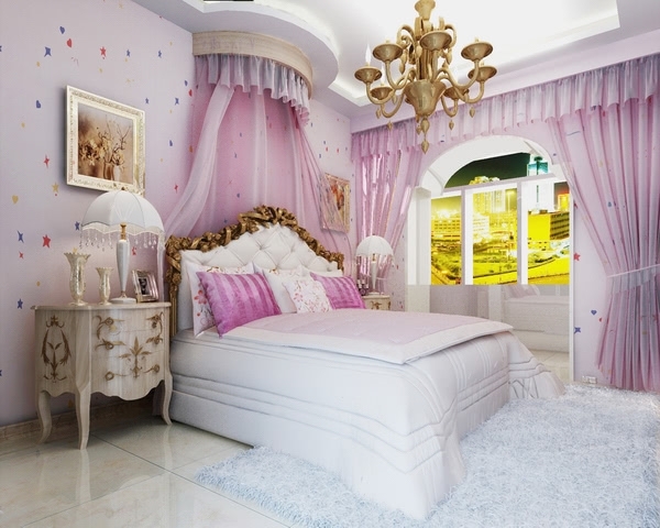 Luxury Big Bed Purple Bedroom Backdrop Decoration Prop Video ...
