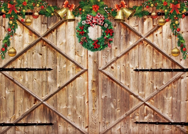 rustic christmas zoom background