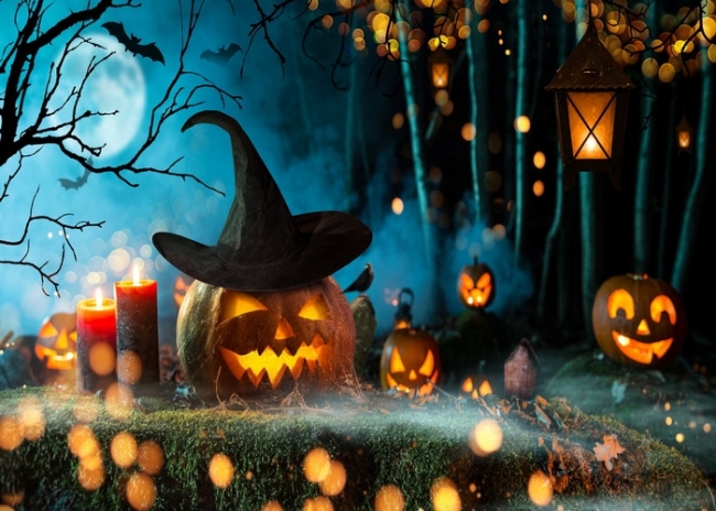 Castle Pumpkin Theme Halloween Background Party Backdrop Props Decorations