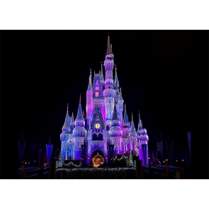 Fairy Lights Night Scene Castle Background For Party Photography Backdrop