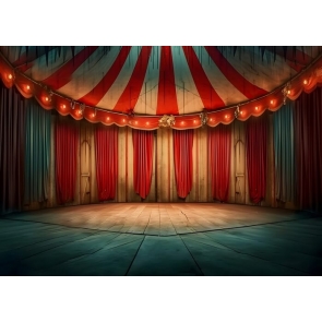 Striped Tent Inside Carnival Circus Backdrop Amusement Park Party Photography Background